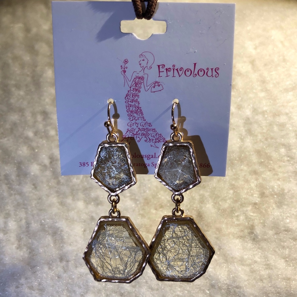 Fun Transparent Gem Dangle Earrings